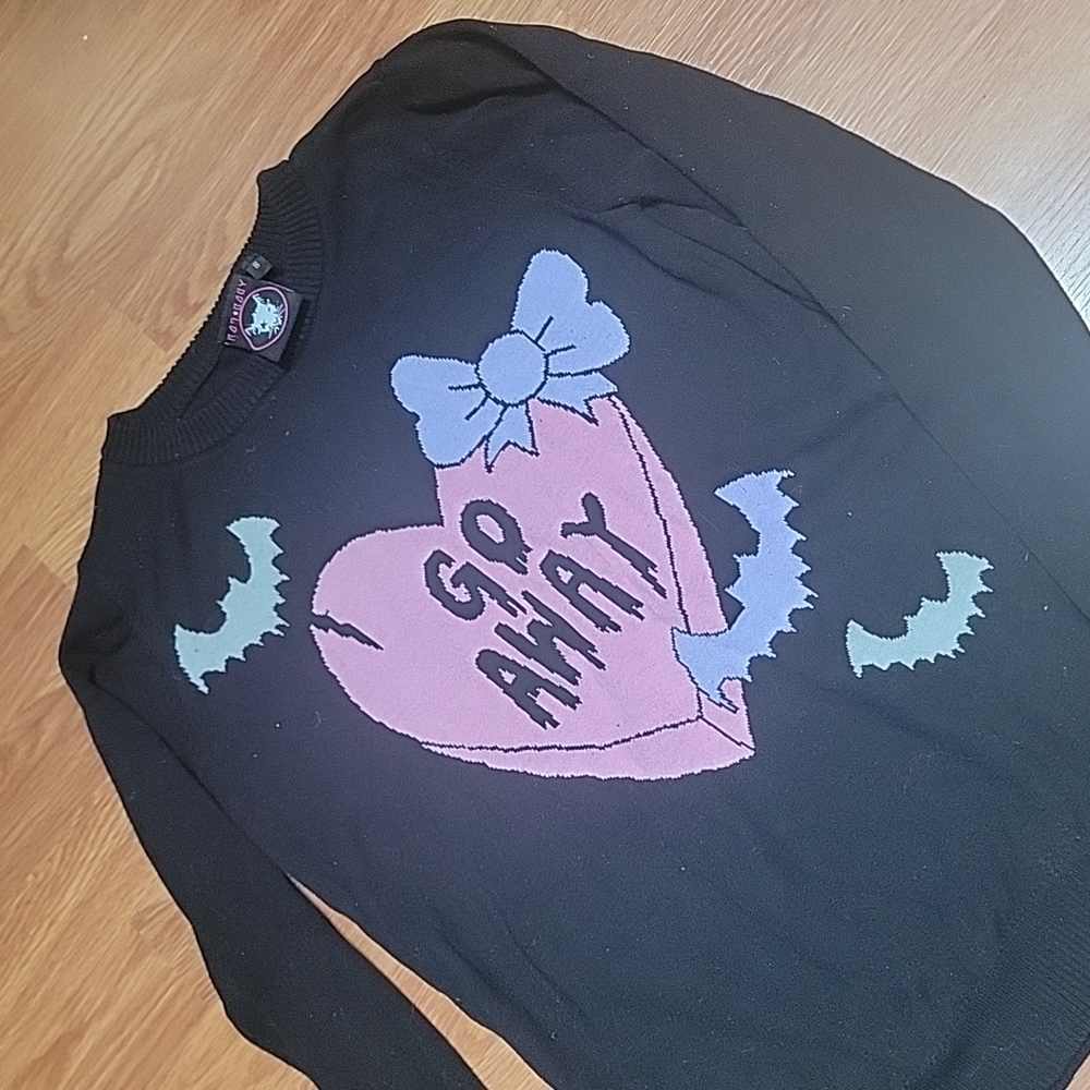 RATBABY go away heart sweater